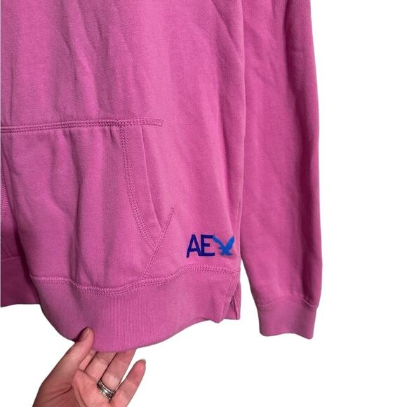 American Eagle Size Small Pink Half Zip Sweatshirt - Picture 7 of 7